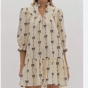 Entro Cream and Black Mini Dress